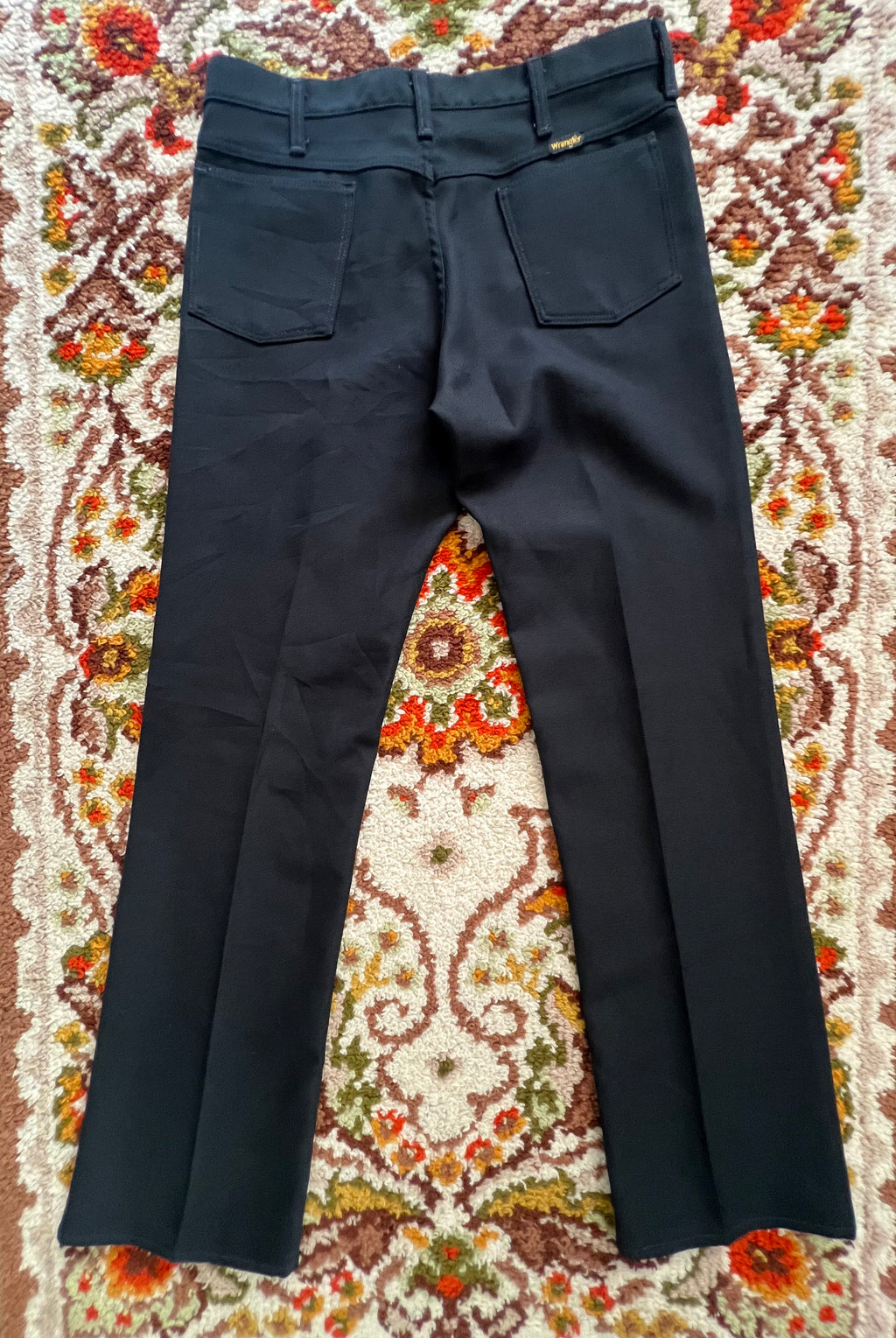 '90s Wrangler Vintage Black Pleated Tapered-Leg Pants 35x34