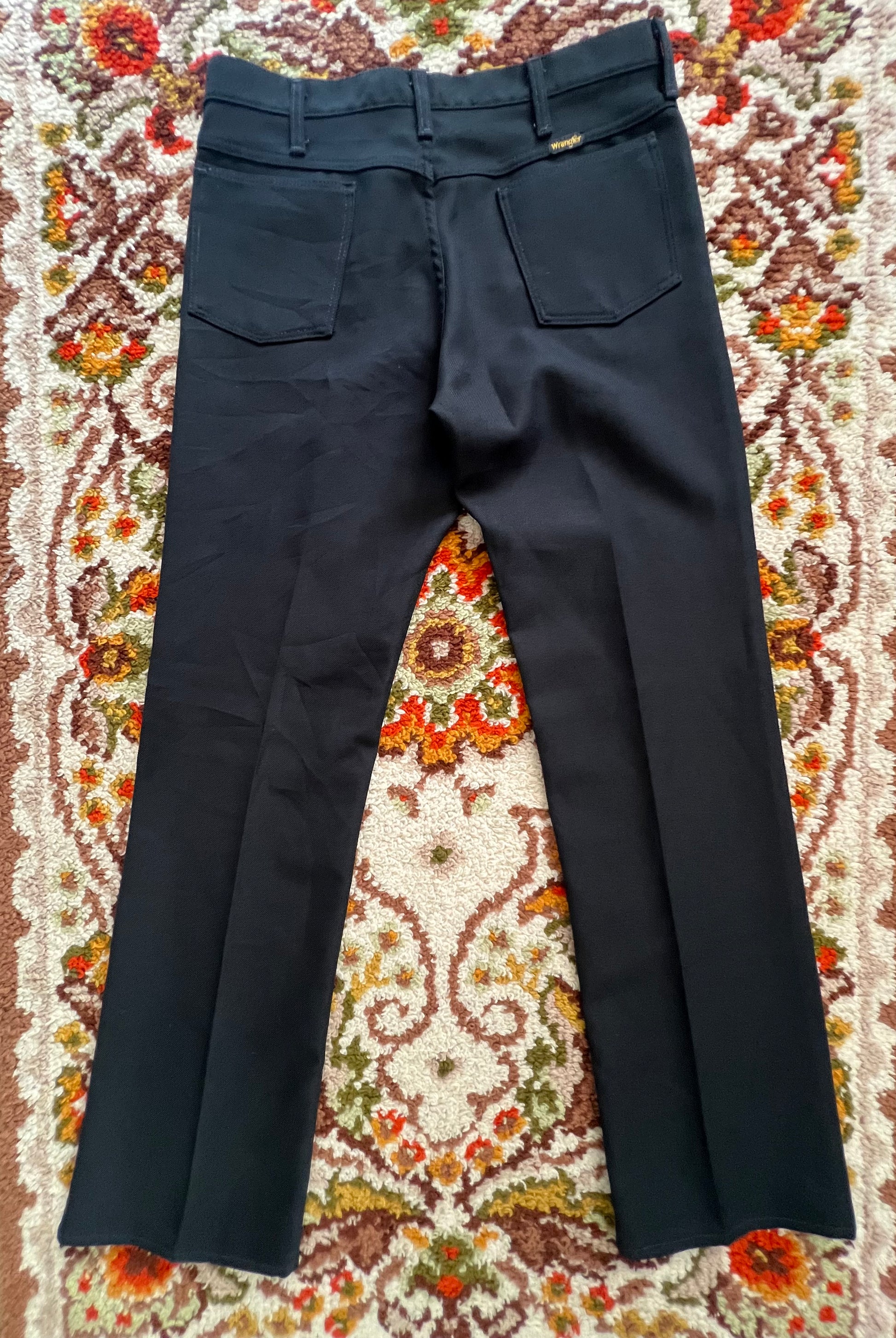 '90s Wrangler Vintage Black Pleated Tapered-Leg Pants 35x34