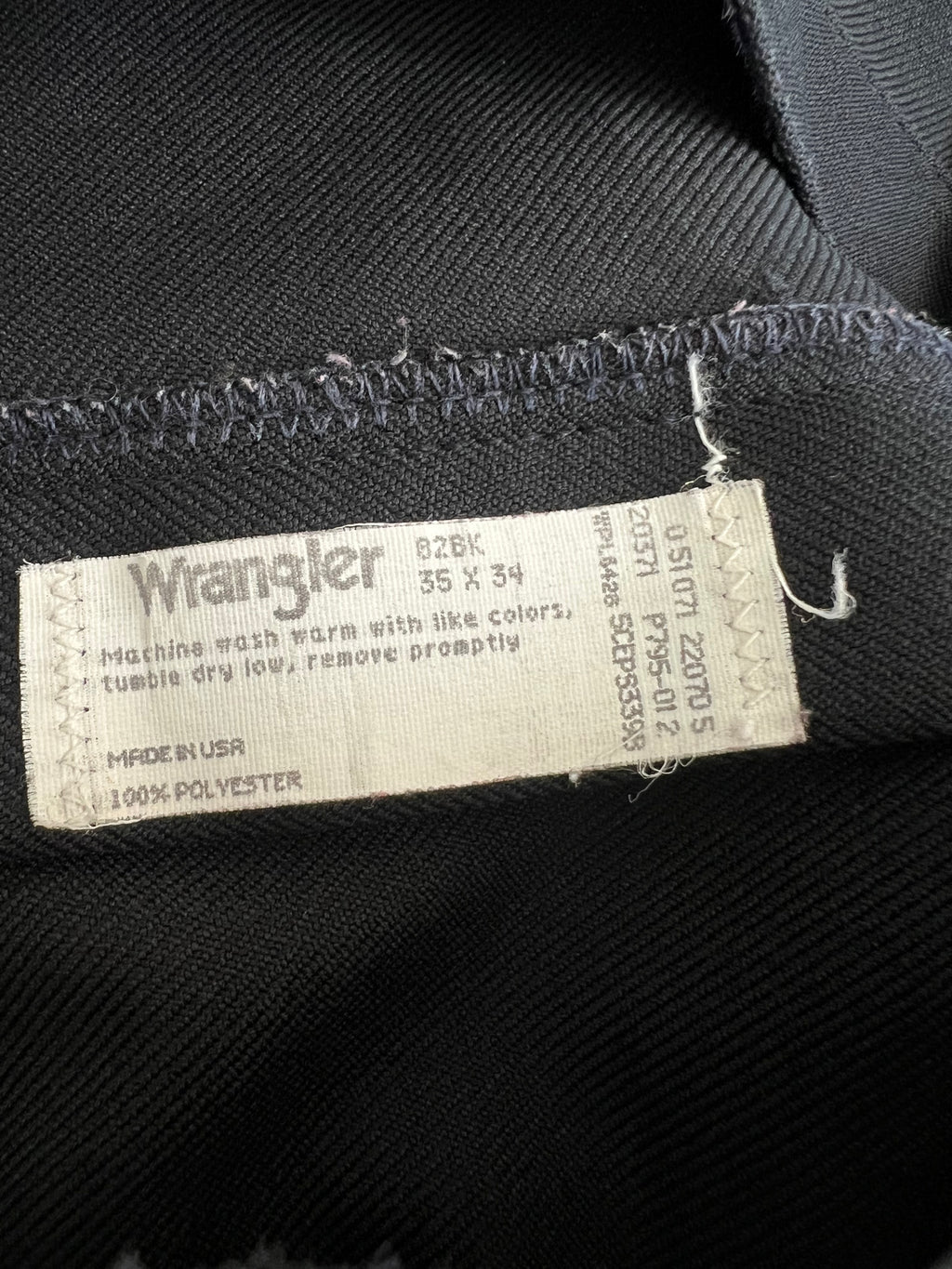 '90s Wrangler Vintage Black Pleated Tapered-Leg Pants 35x34