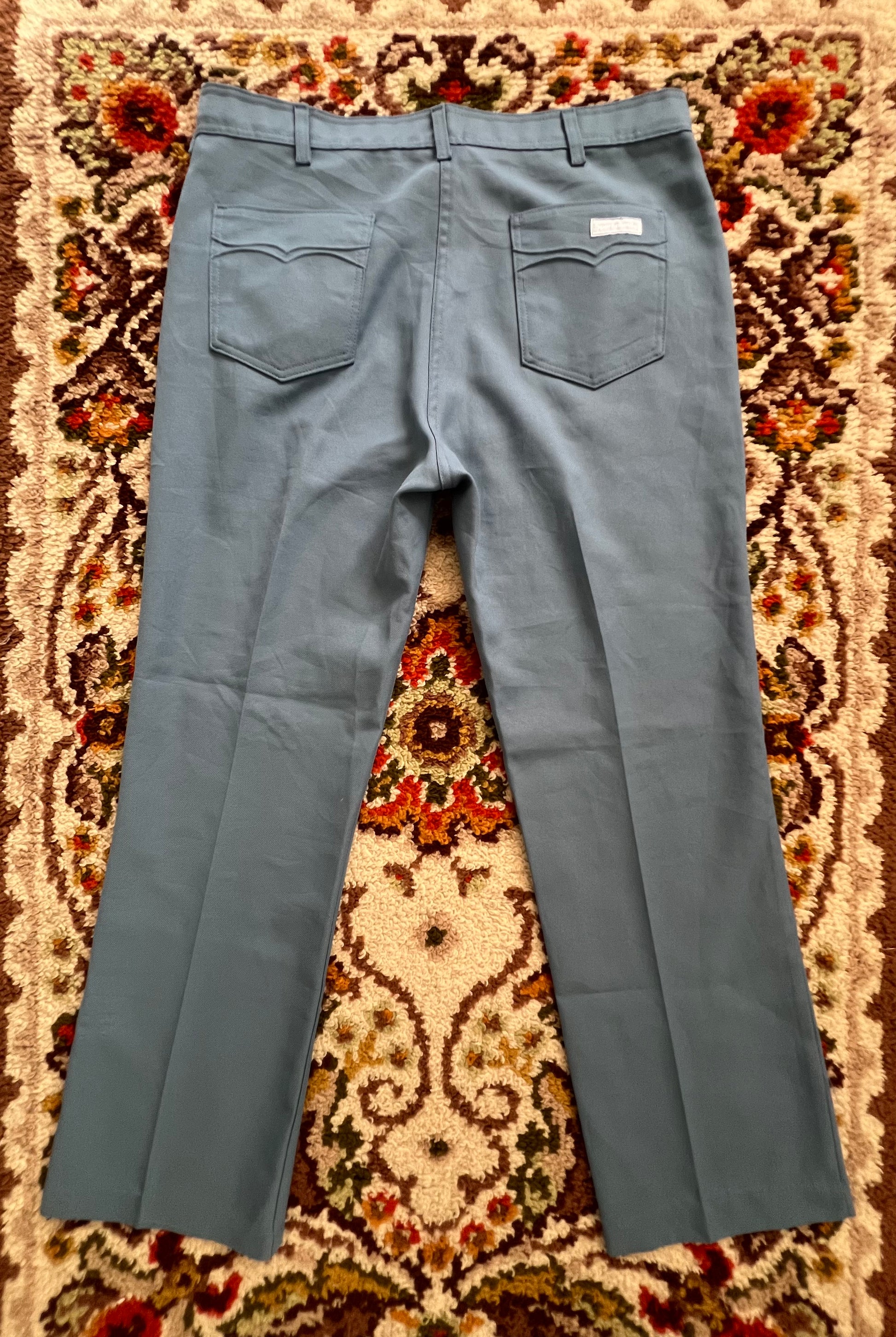 '70s Sport-abouts Vintage Blue Pleated Pants 38x32