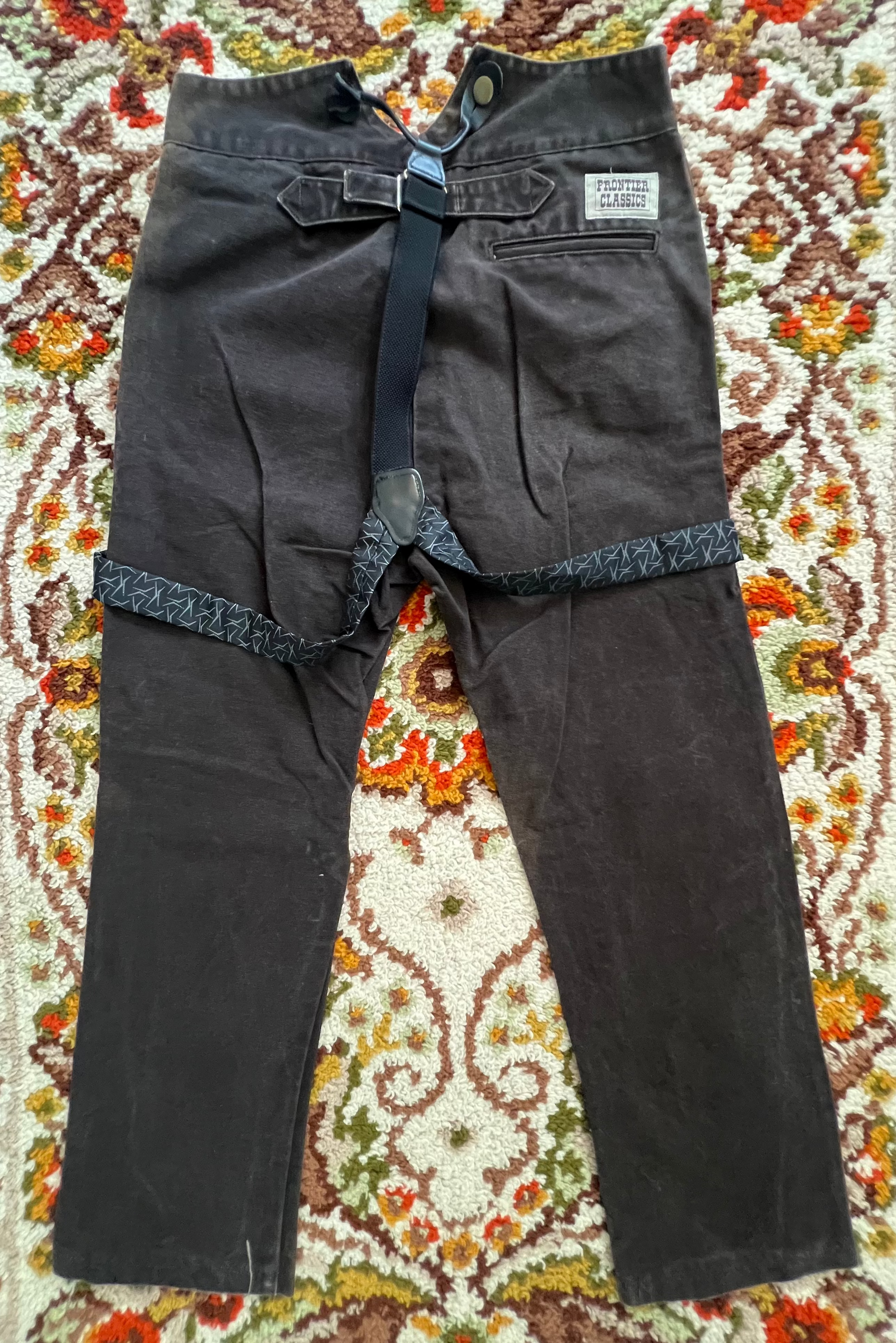 Y2K Frontier Classics Vintage Faded Black Jeans W/ Suspenders
