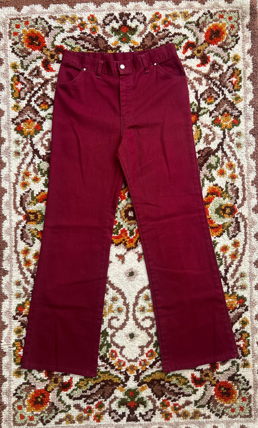 '60s-'70s Sears Vintage Red Wide-Leg Pants 13