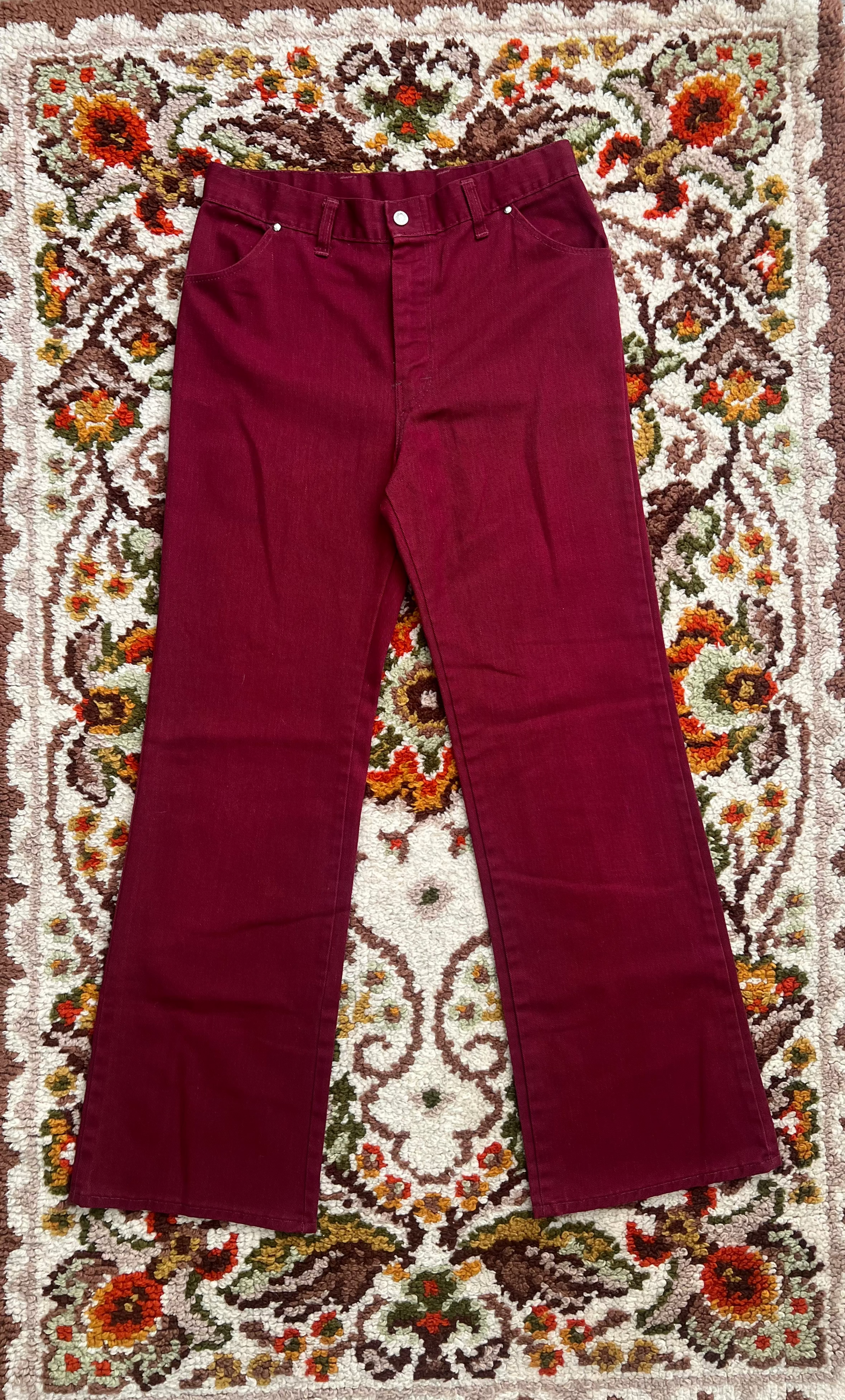 '60s-'70s Sears Vintage Red Wide-Leg Pants 13