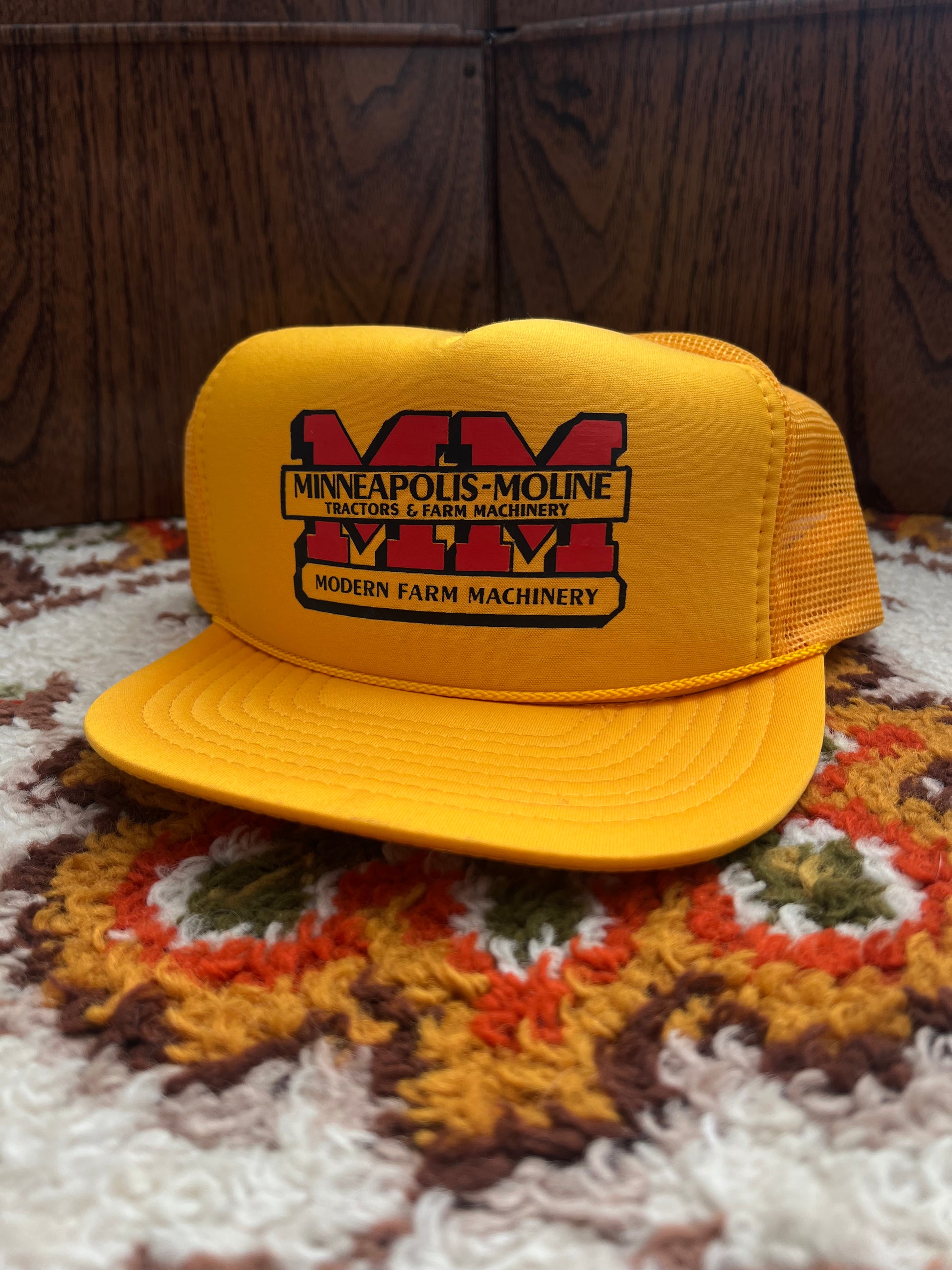 '90s Nissin Vintage Yellow Minneapolis-Moline Farm Snapback Hat