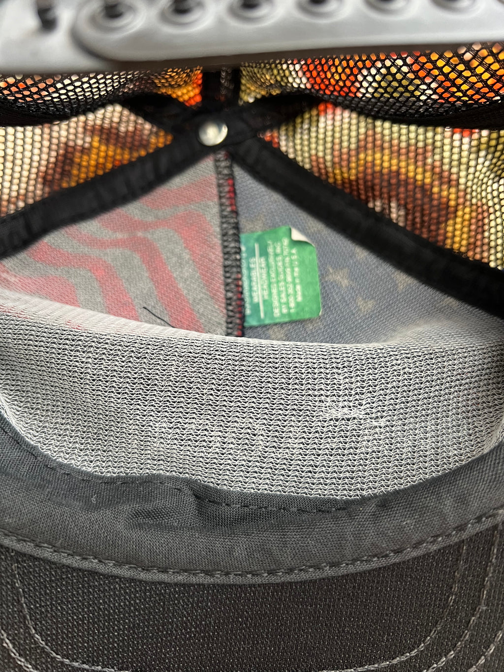 '80s Norscot Vintage Black USAW American Eagle And Flag Graphic Snapback Hat Made In USA