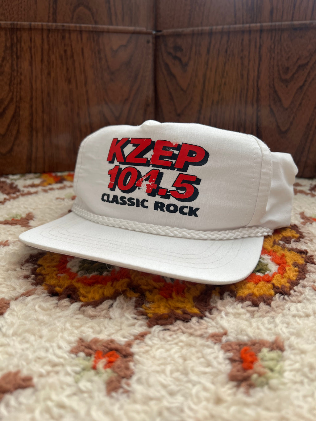 '80s RAN Vintage White KZEP Radio Snapback Hat