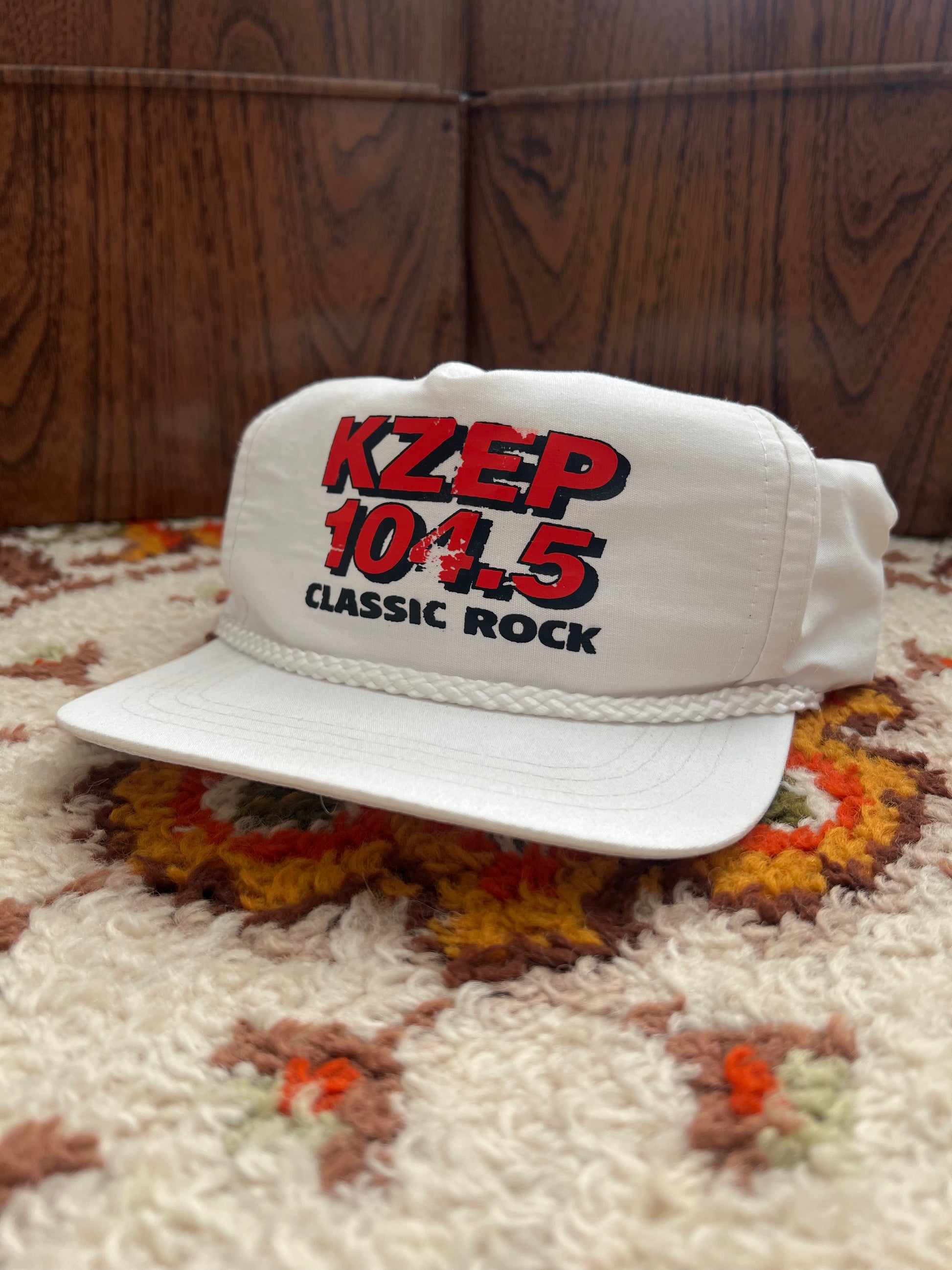 '80s RAN Vintage White KZEP Radio Snapback Hat