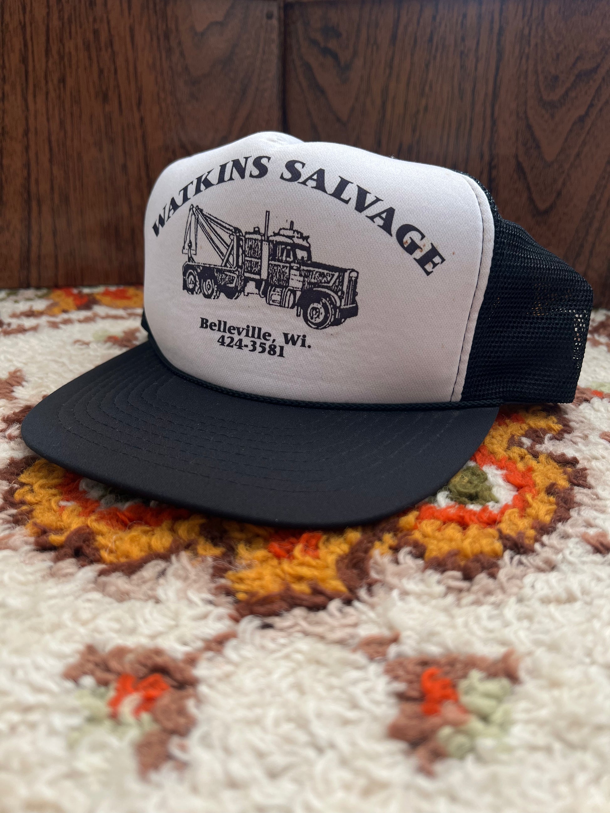 '90s Mohr's Vintage Black/White Watkin's Salvage Snapback Hat