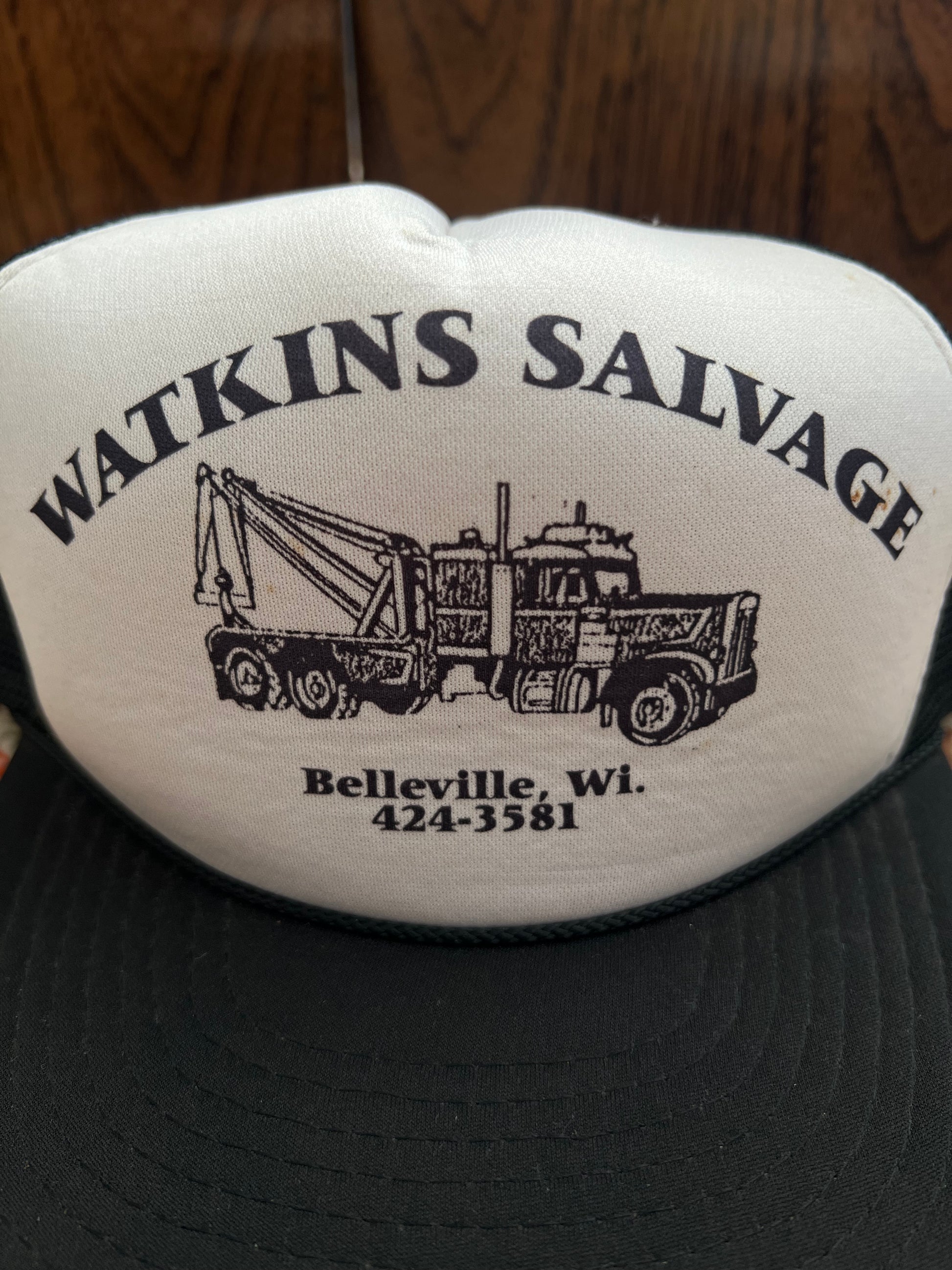 '90s Mohr's Vintage Black/White Watkin's Salvage Snapback Hat