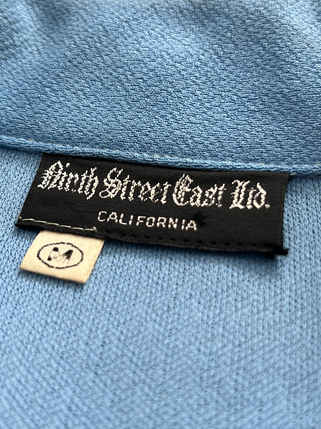 '70s-'80s Ninth St Cast Ltd. Vintage Blue/Black Cropped Studded Long Sleeve Shirt M