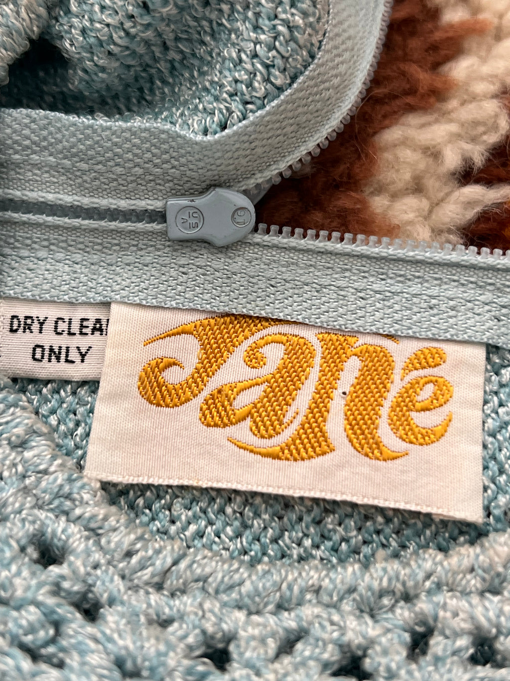 '60s Jane Vintage Blue Knit High-Neck Tank Top