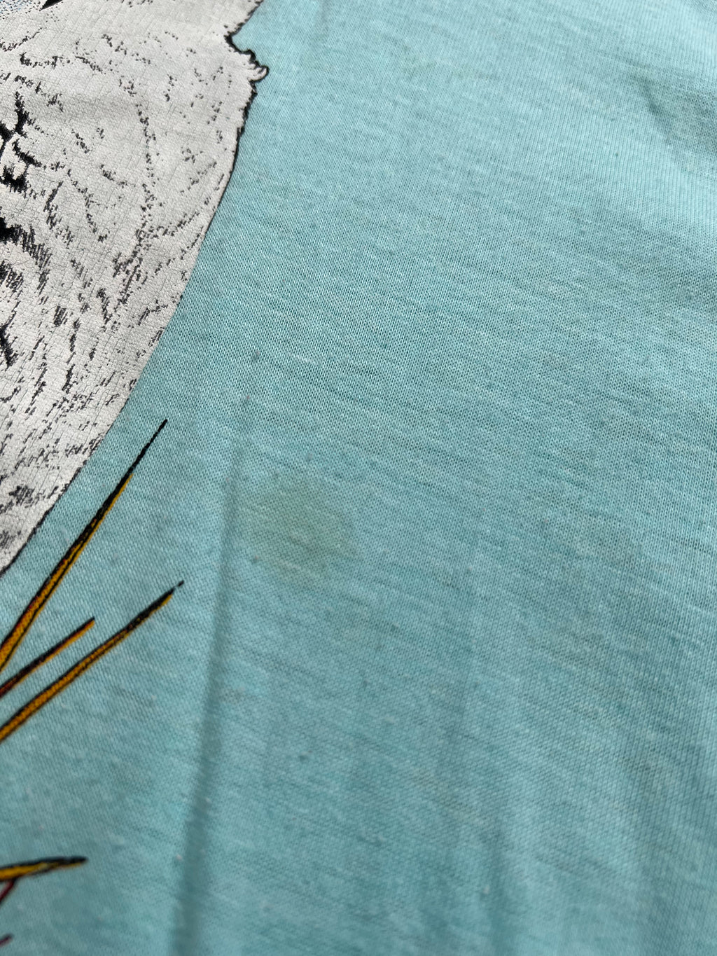 '70s-'80s Allore Vintage Blue Owl Graphic Short Sleeve TShirt Made In USA XL