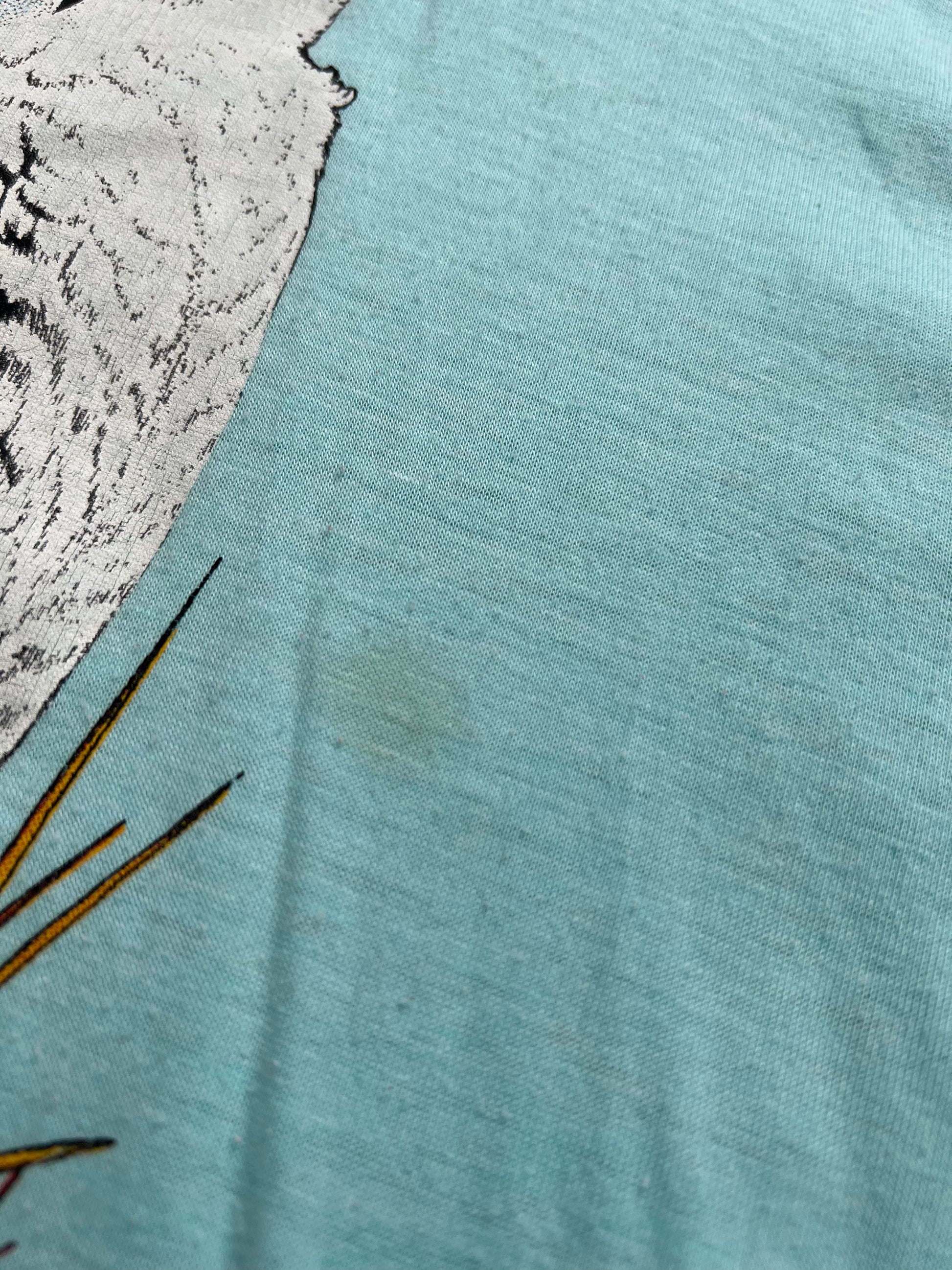 '70s-'80s Allore Vintage Blue Owl Graphic Short Sleeve TShirt Made In USA XL