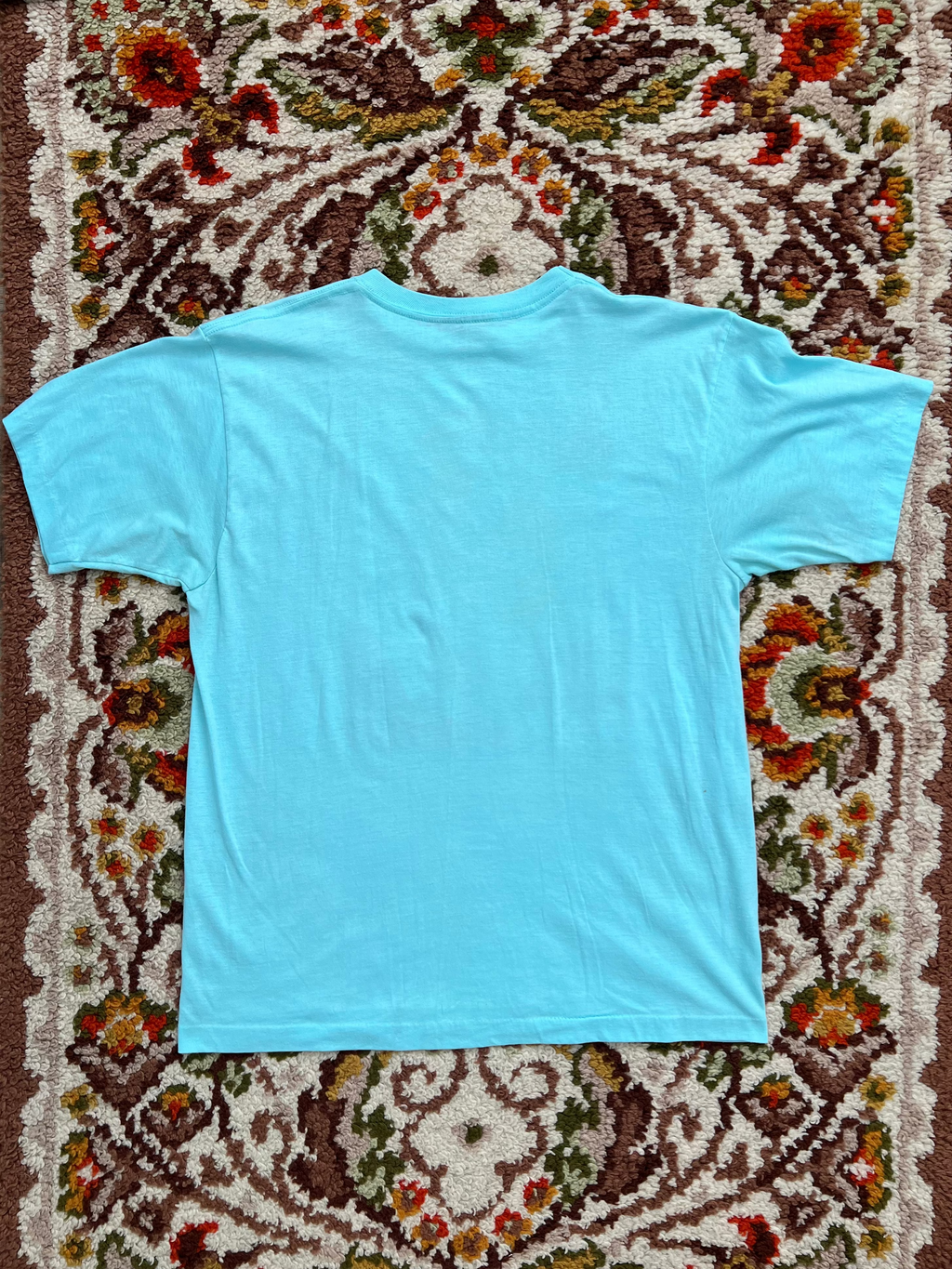 '70s-'80s Allore Vintage Blue Owl Graphic Short Sleeve TShirt Made In USA XL