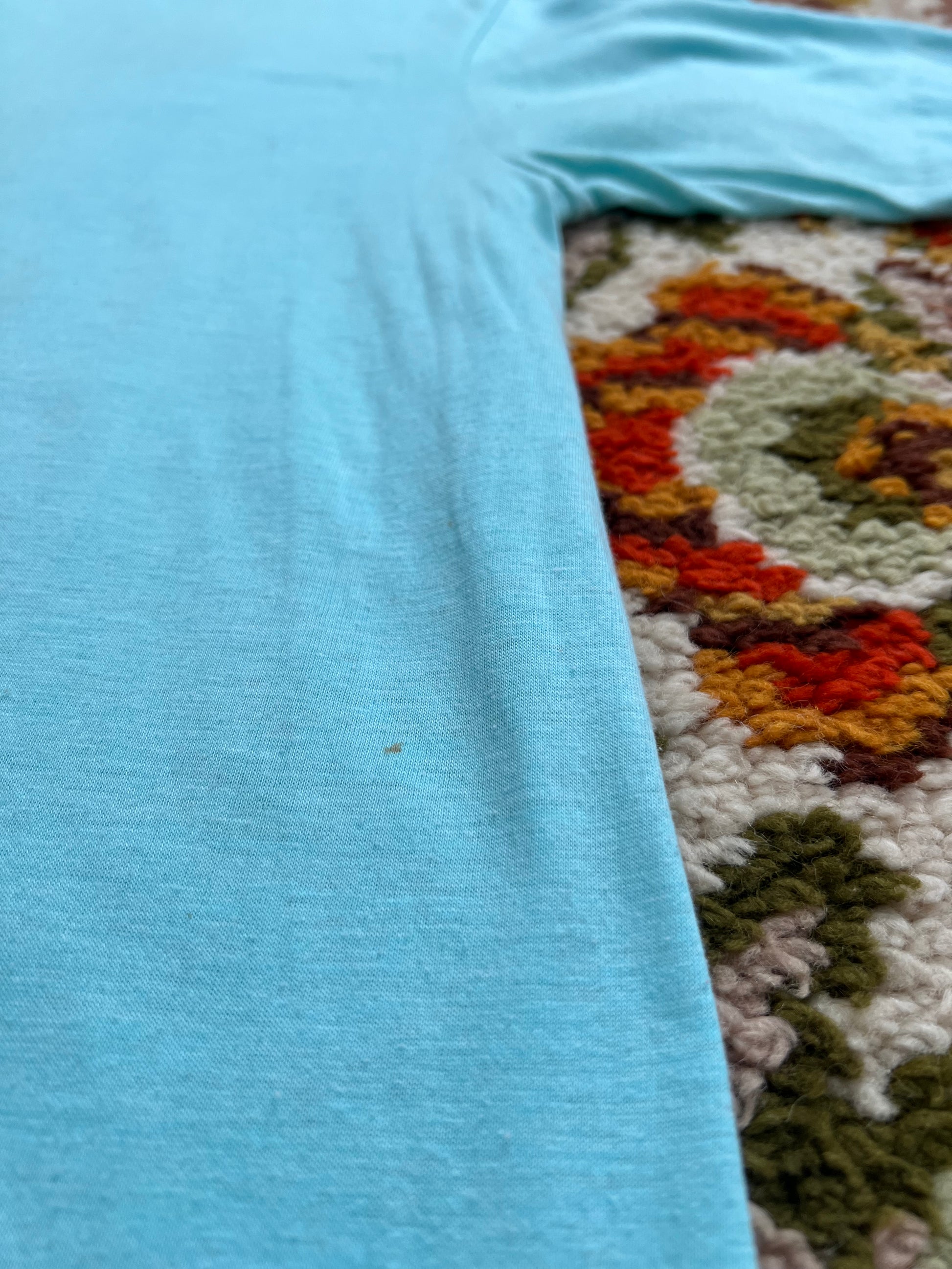 '70s-'80s Allore Vintage Blue Owl Graphic Short Sleeve TShirt Made In USA XL