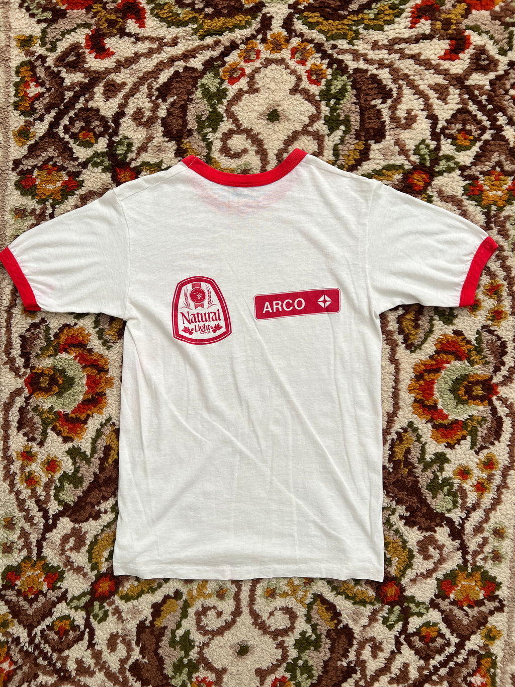 '80s Hanes Vintage White/Red St. John's Ringer T-shirt Made In USA S