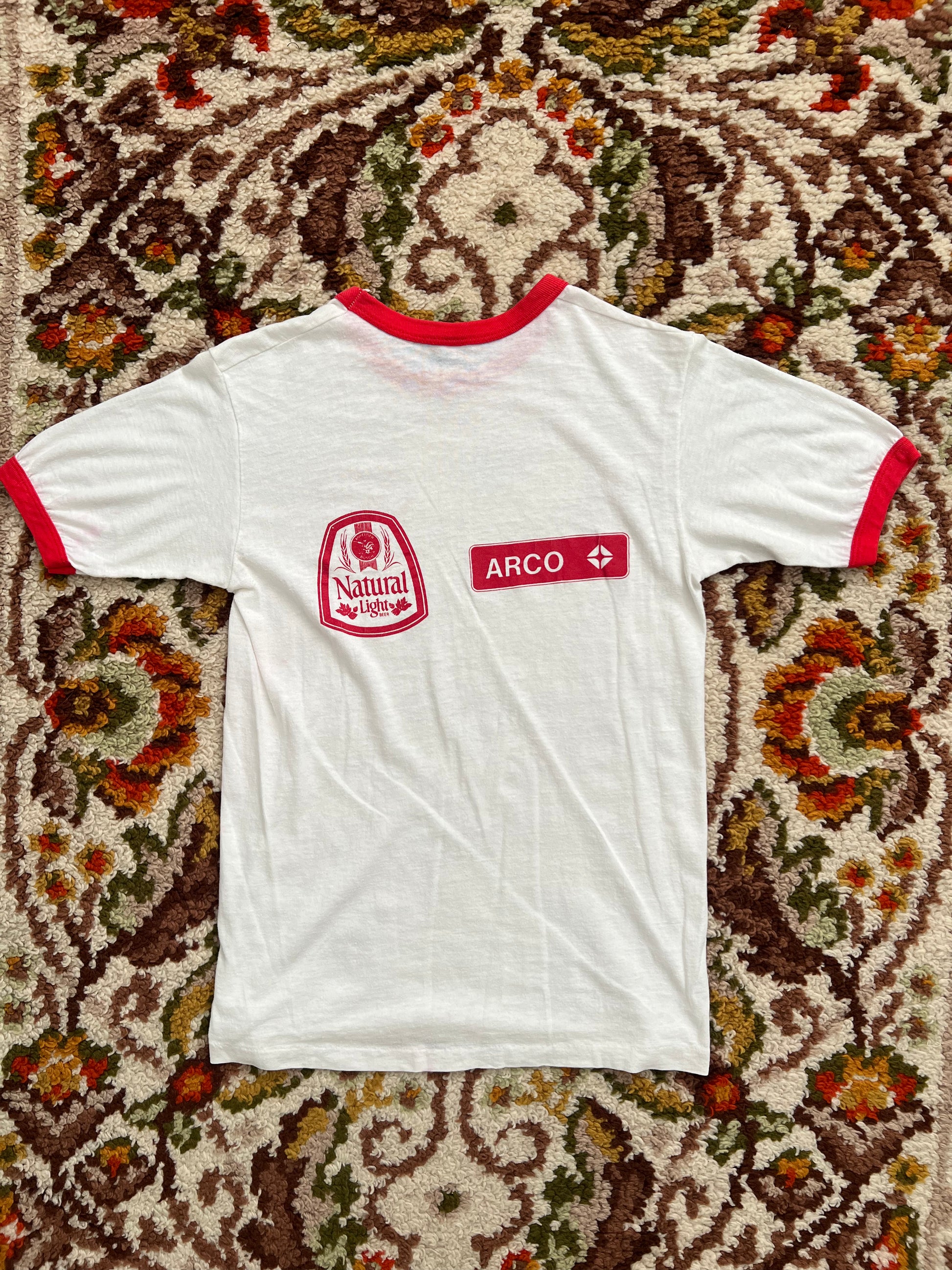 '80s Hanes Vintage White/Red St. John's Ringer T-shirt Made In USA S