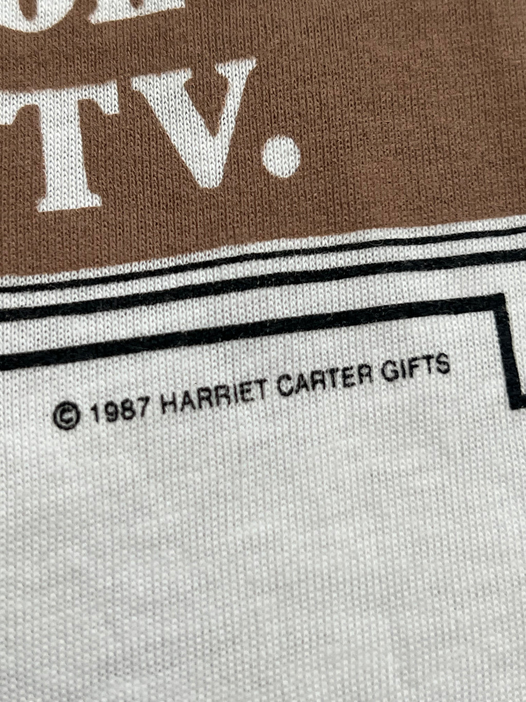 '80s My Shirt Vintage White/Navy Couch Potatoe Graphic Ringer Tshirt Made In USA XL