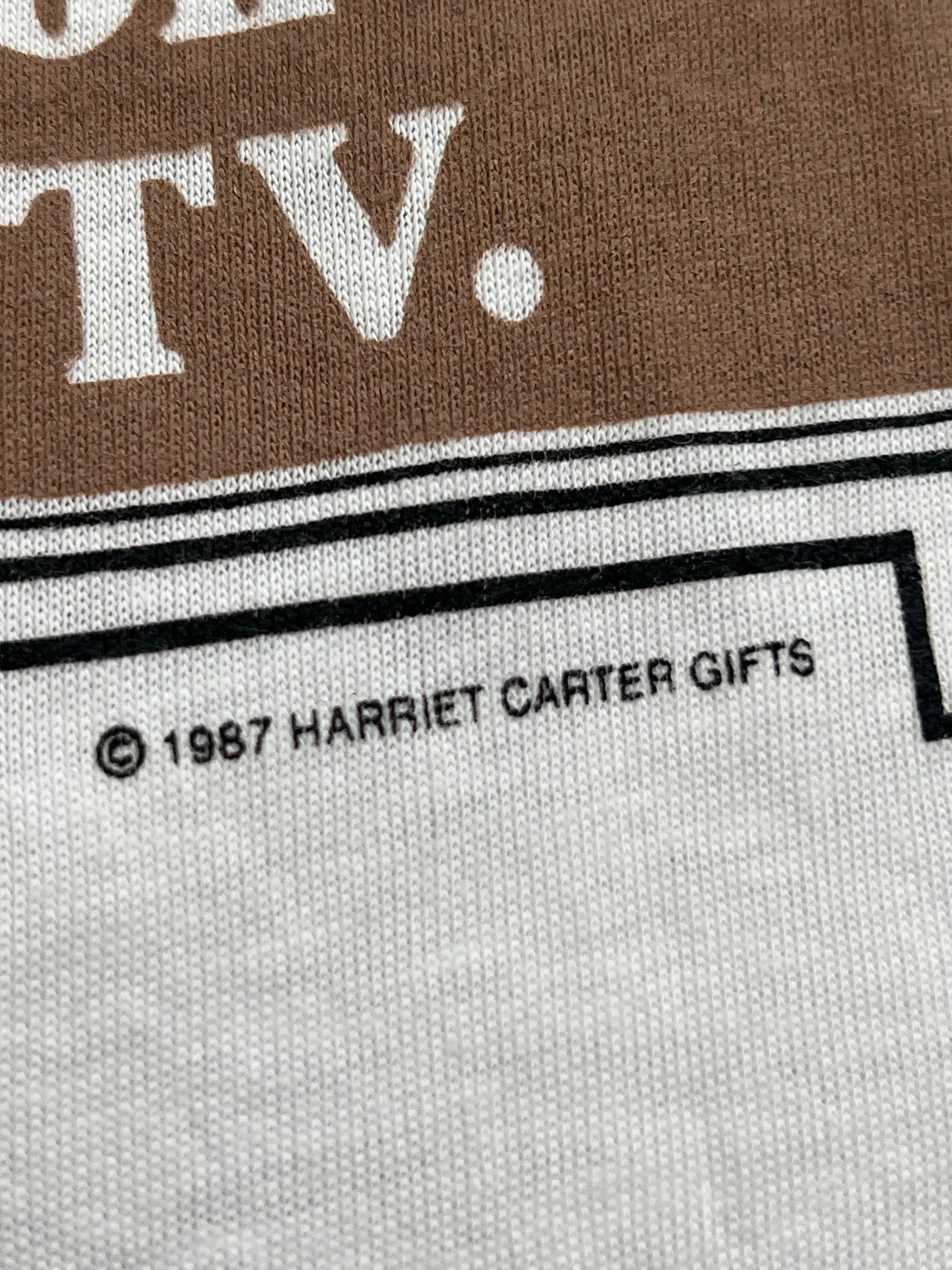 '80s My Shirt Vintage White/Navy Couch Potatoe Graphic Ringer Tshirt Made In USA XL