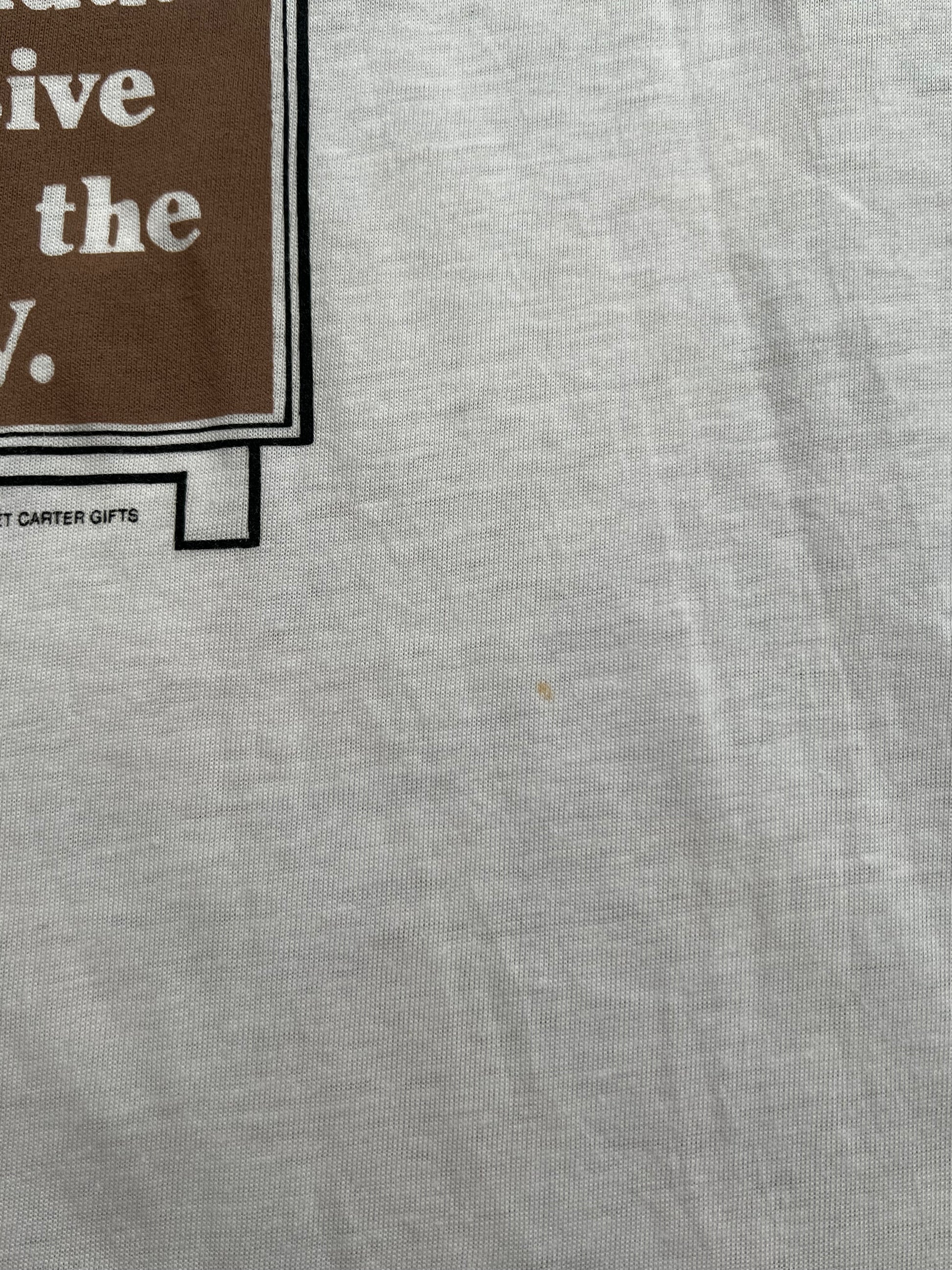 '80s My Shirt Vintage White/Navy Couch Potatoe Graphic Ringer Tshirt Made In USA XL