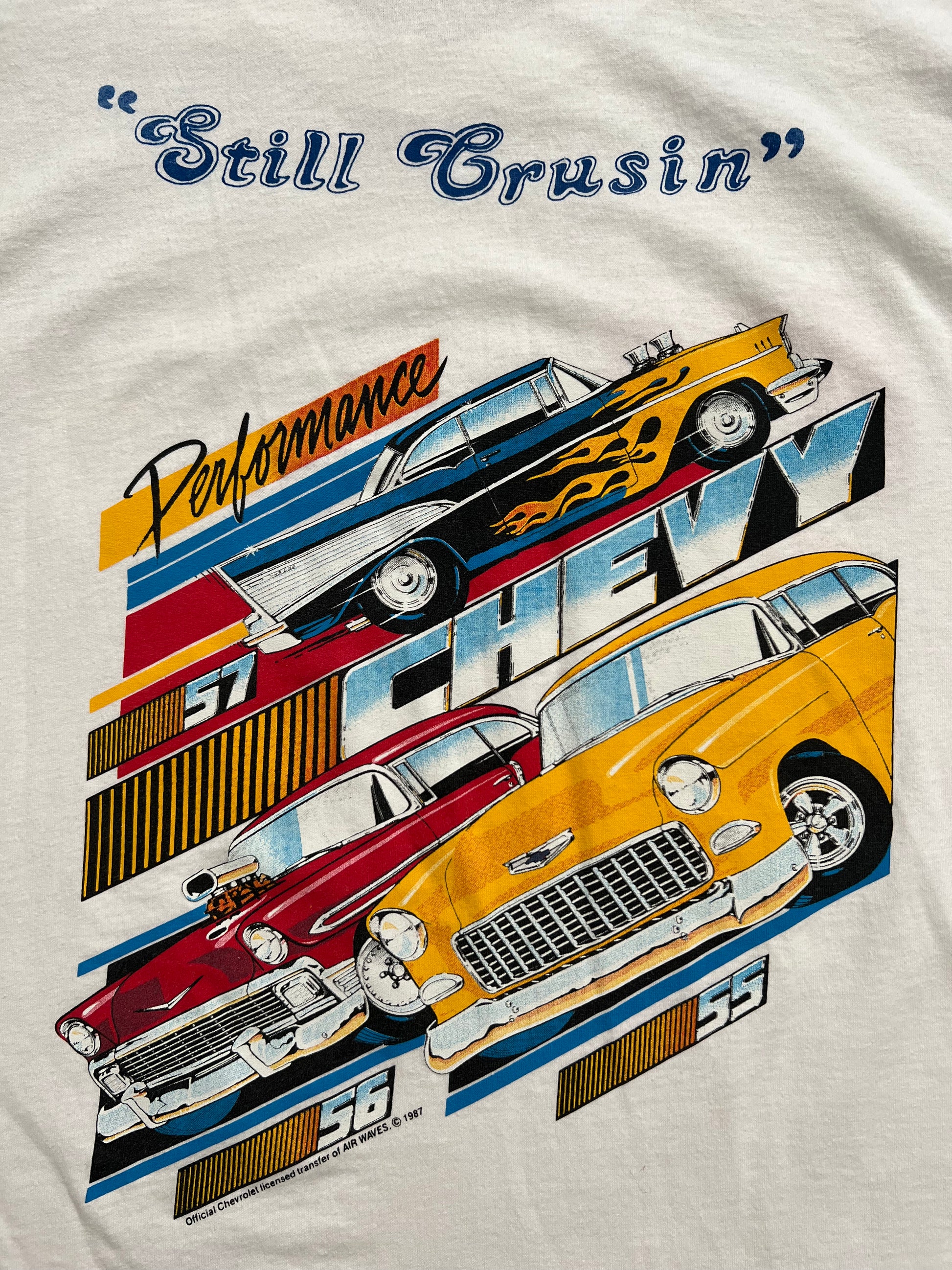 '90s Hanes Vintage White Chevy Car Graphic Short Sleeve TShirt XL