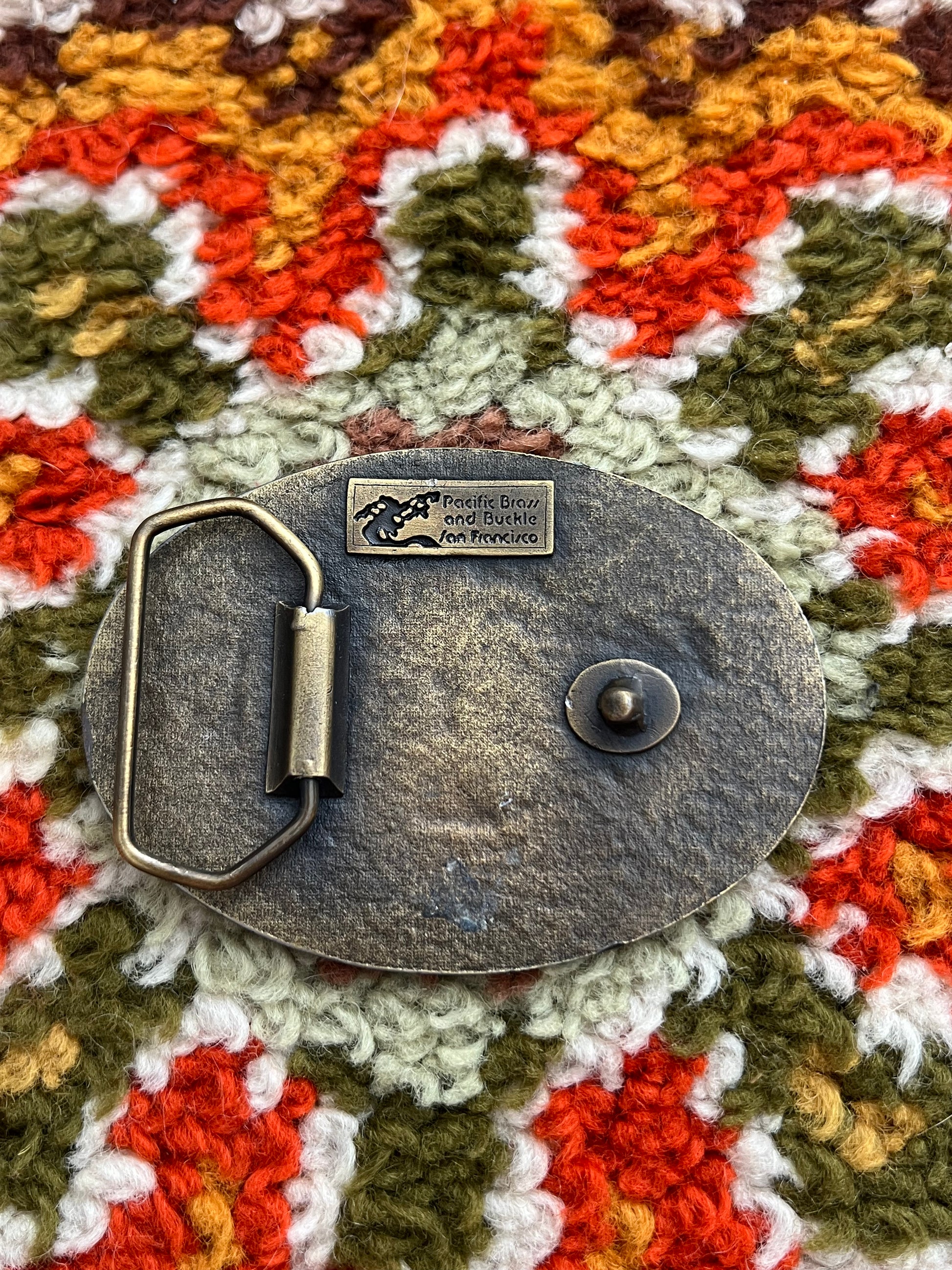 '70s Pacific Brass And Buckle Vintage Whiskey Pete's Casino Solid Brass Buckle