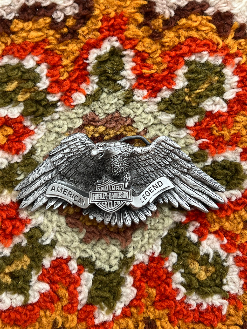 '90s Harley-Davdison Vintage Pewter "American Legend" Eagle Buckle