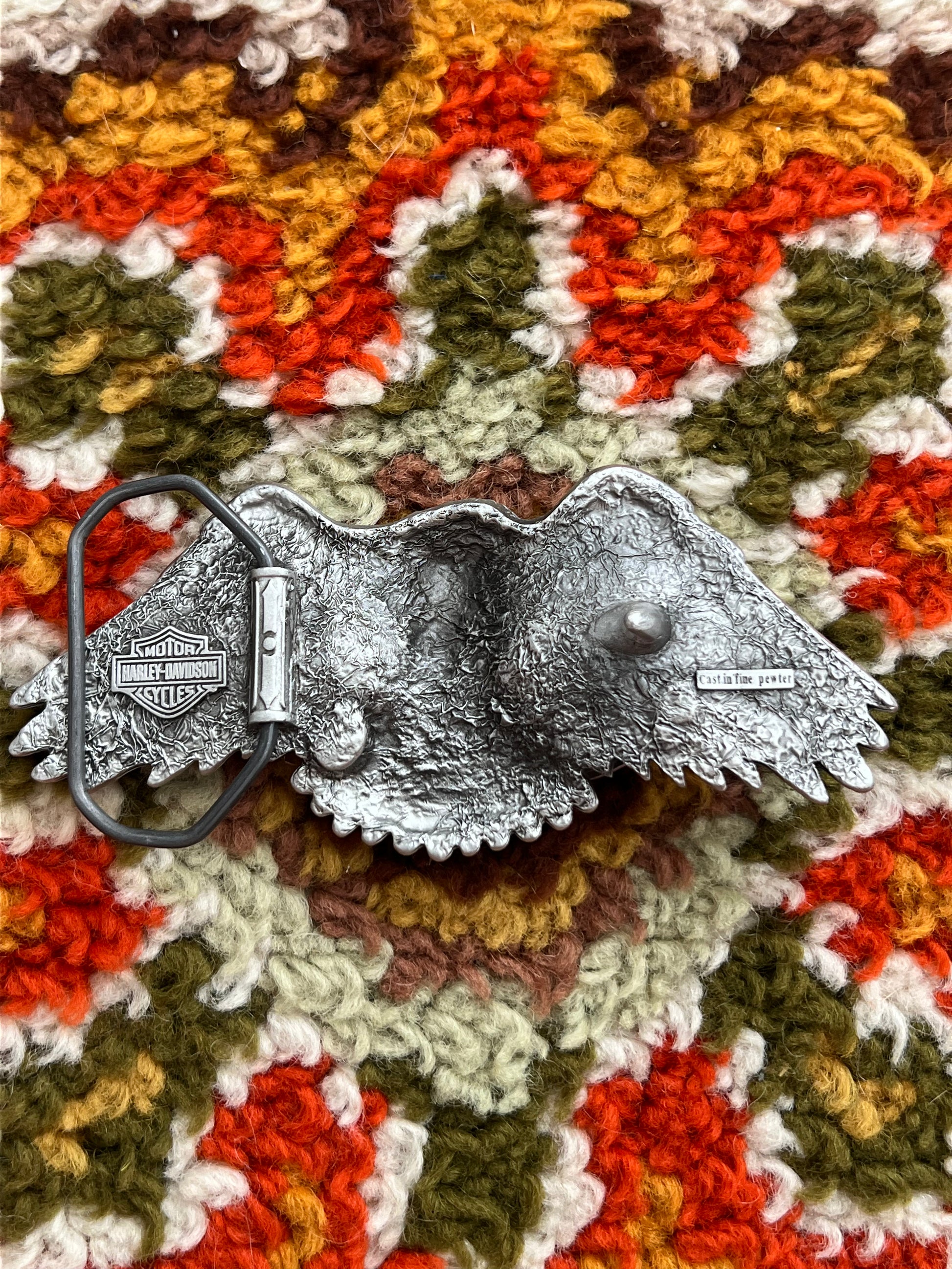 '90s Harley-Davdison Vintage Pewter "American Legend" Eagle Buckle