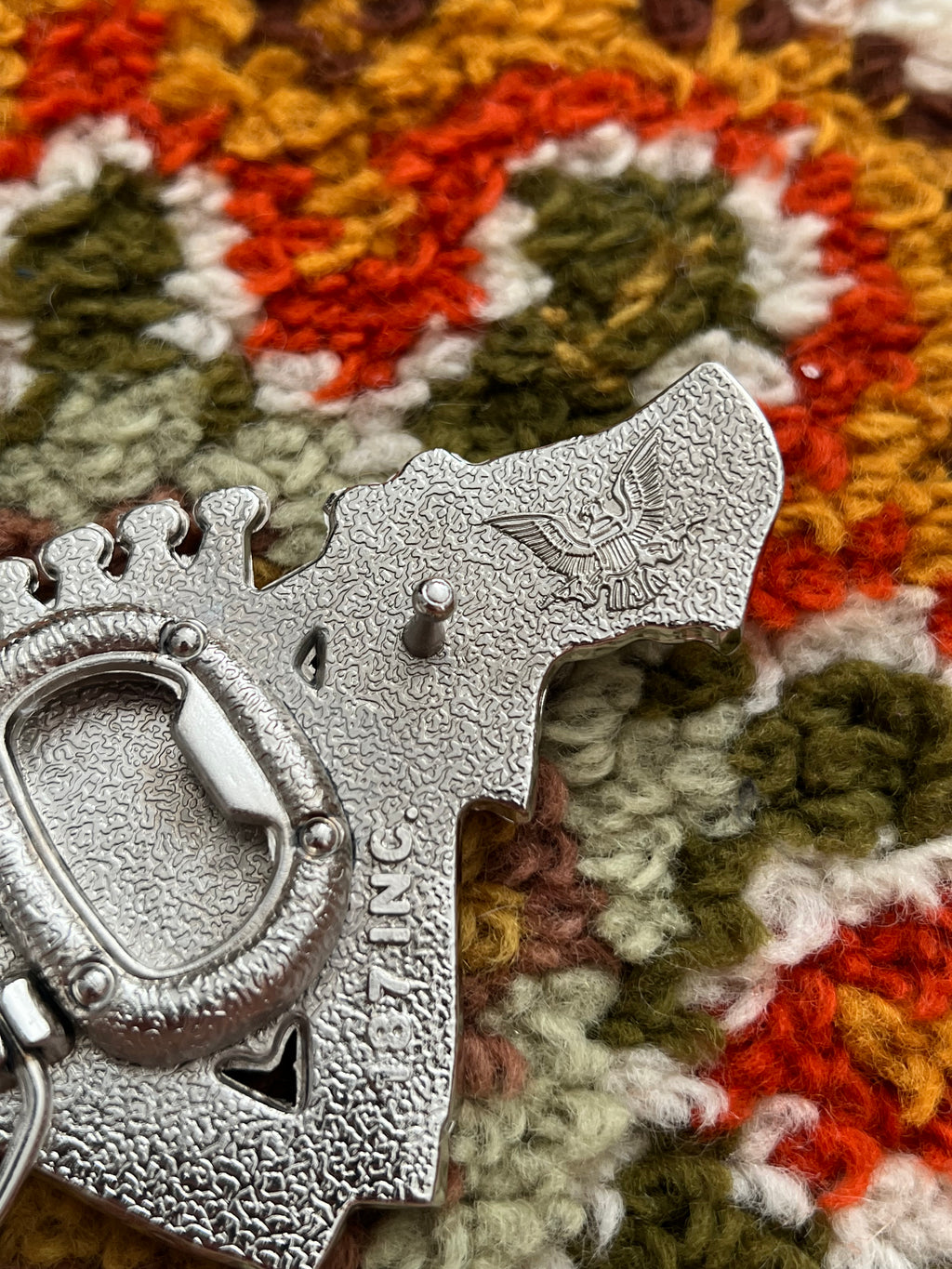 '80s 187 INC. Vintage Chrome Finish Cadillac Crest W/ Revolvers Bottle Opener Buckle