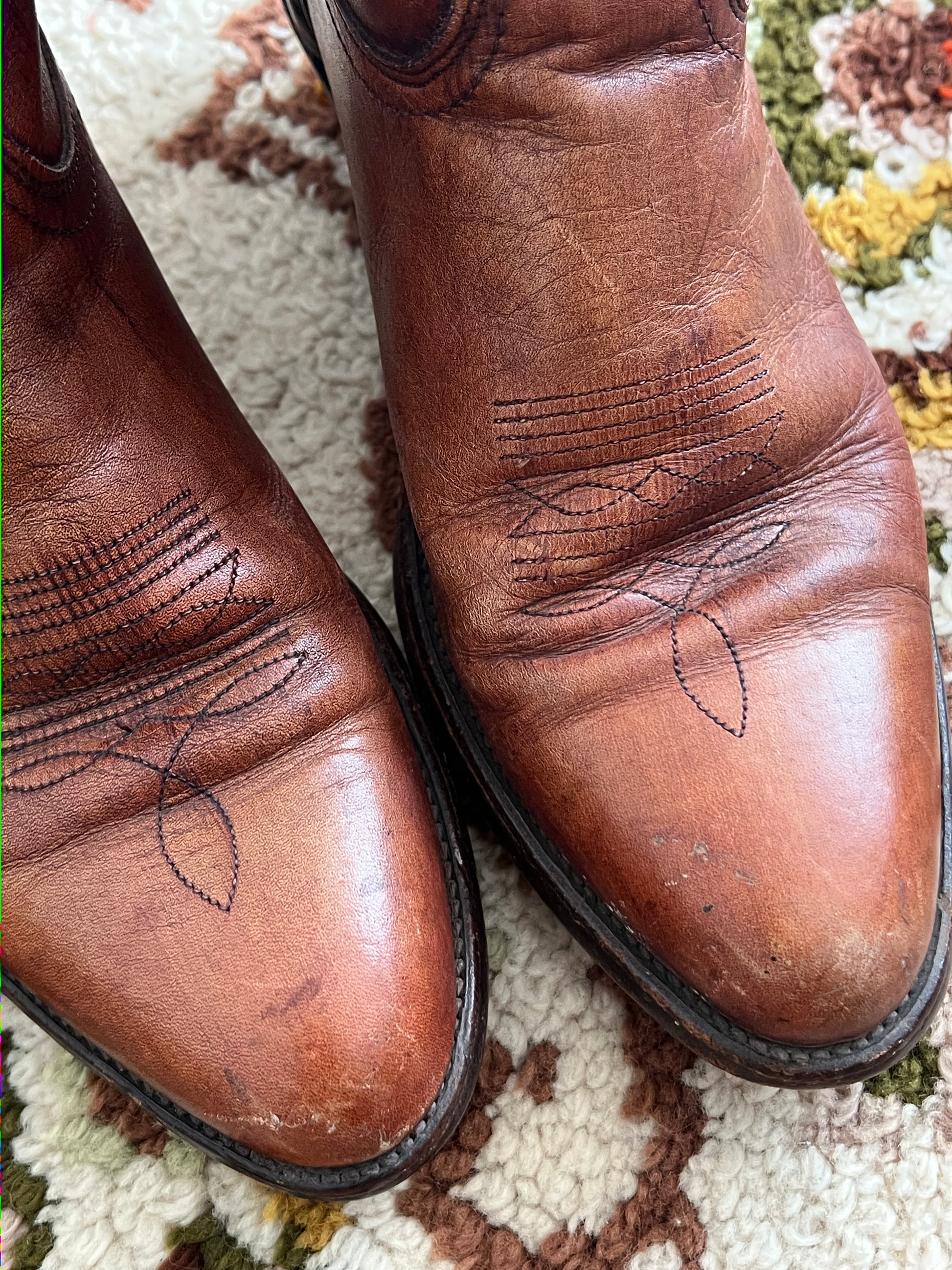 Y2K Frye Vintage Billy Mahogany Leather R Toe Boots Made In USA 11D