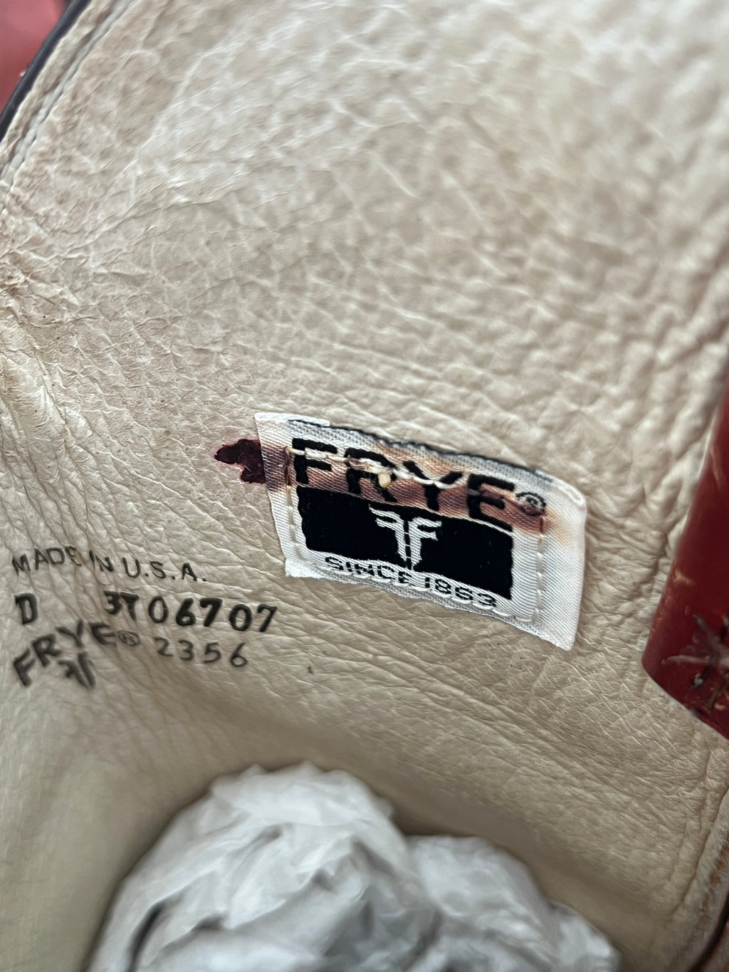 Y2K Frye Vintage Billy Mahogany Leather R Toe Boots Made In USA 11D