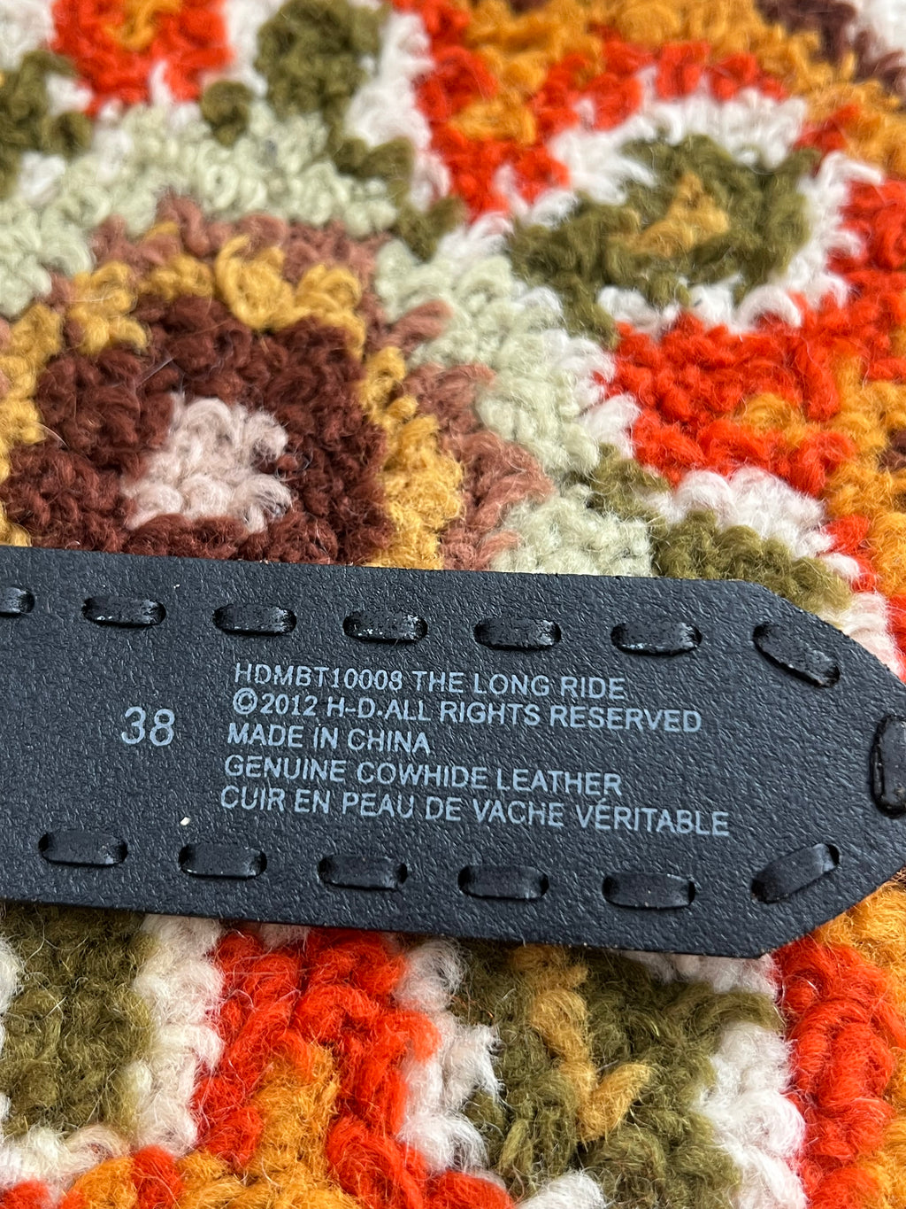 Y2K Harley Davdison Vintage Black/Silver Logo Decal Leather Belt L