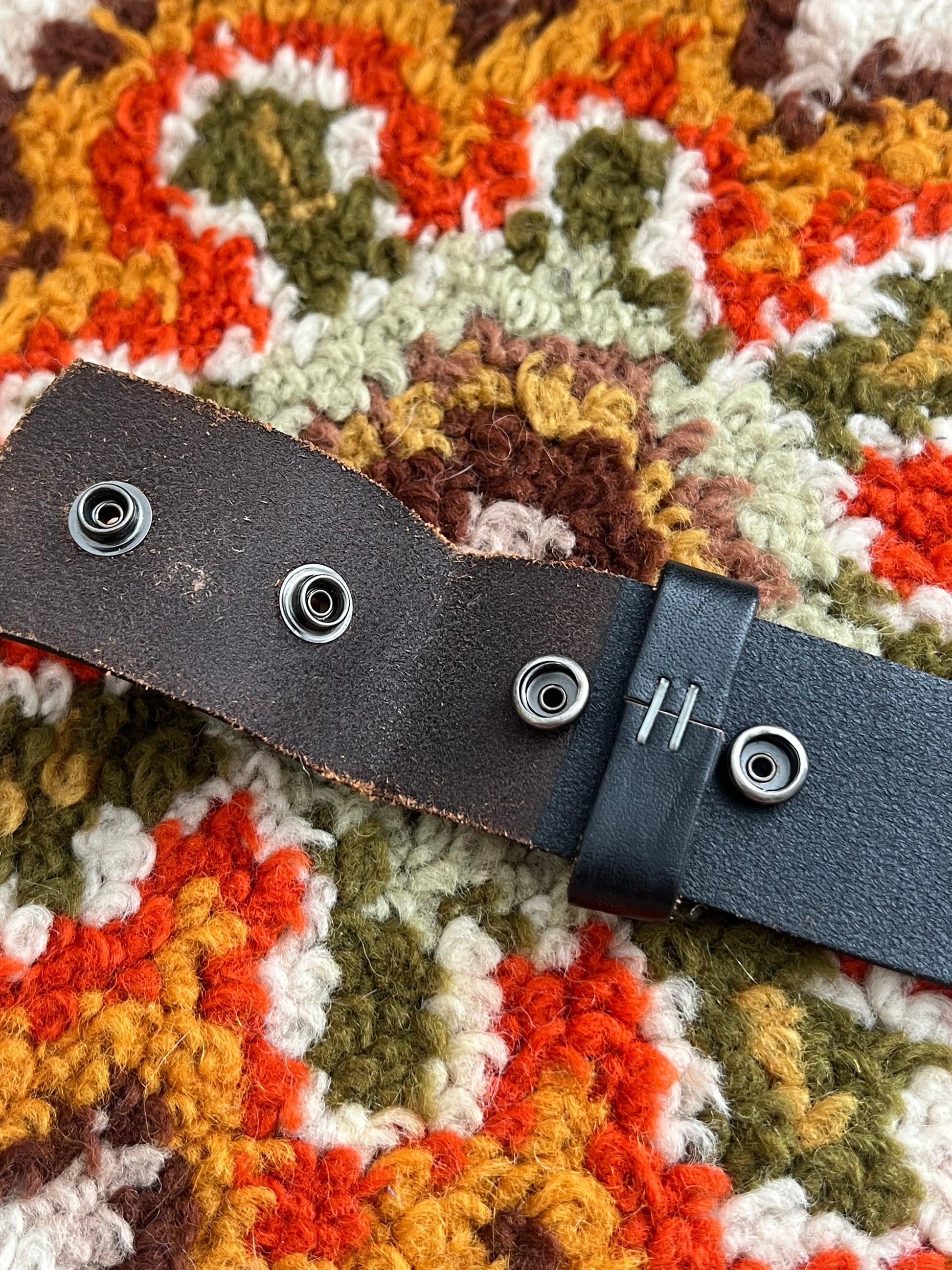 Y2K Harley Davdison Vintage Black/Silver Logo Decal Leather Belt L