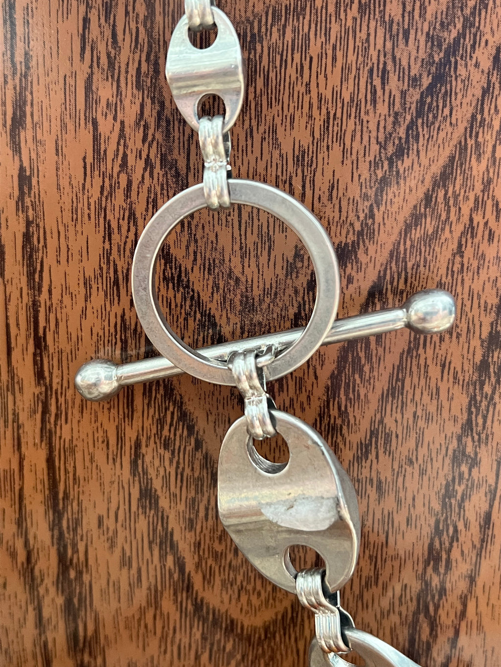 '80s-'90s Vintage Silver Metal Tab Chain Adjustable Belt