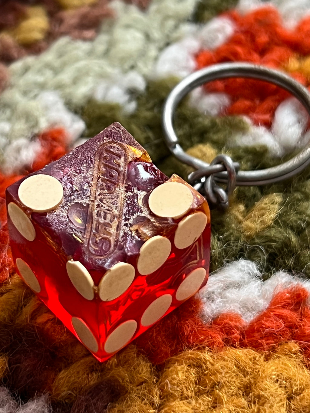 Handmade Vintage Red Casino Dice Keychains