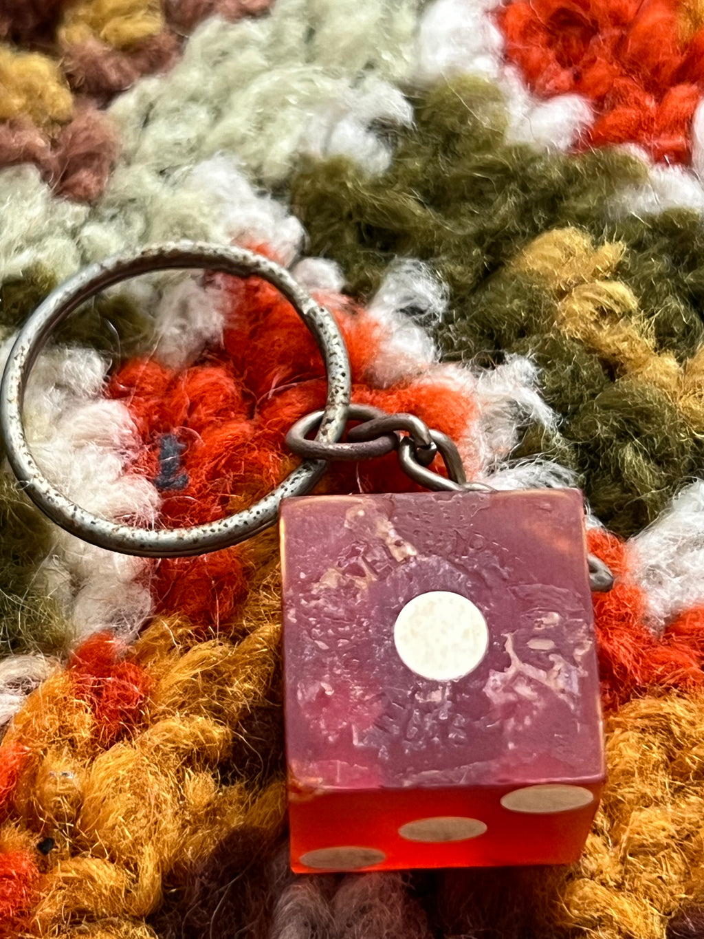 Handmade Vintage Red Casino Dice Keychains