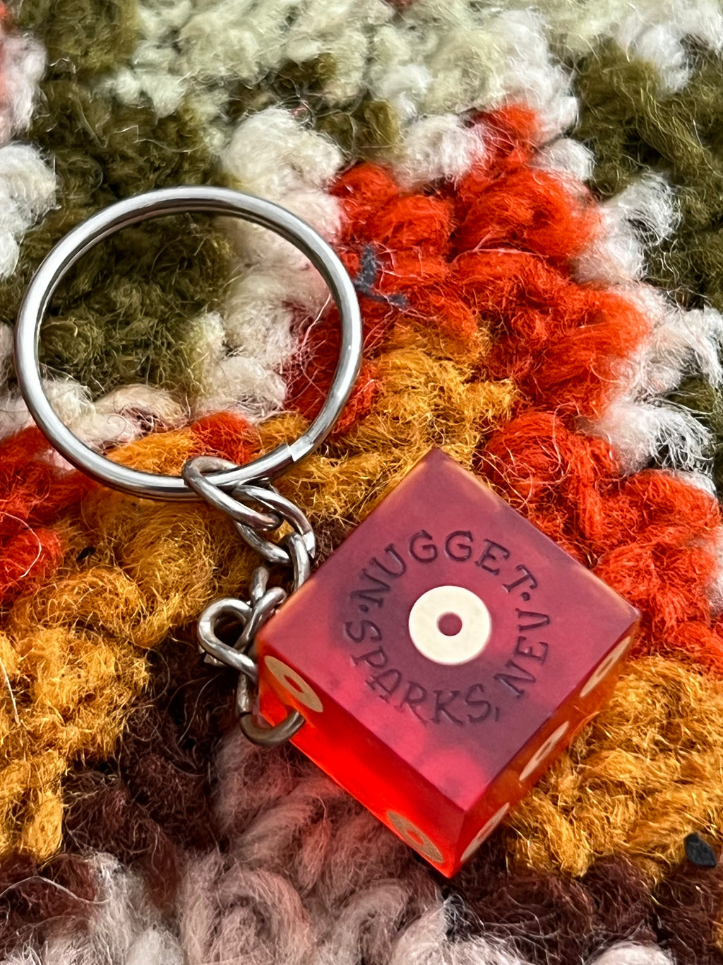 Handmade Vintage Red Casino Dice Keychains