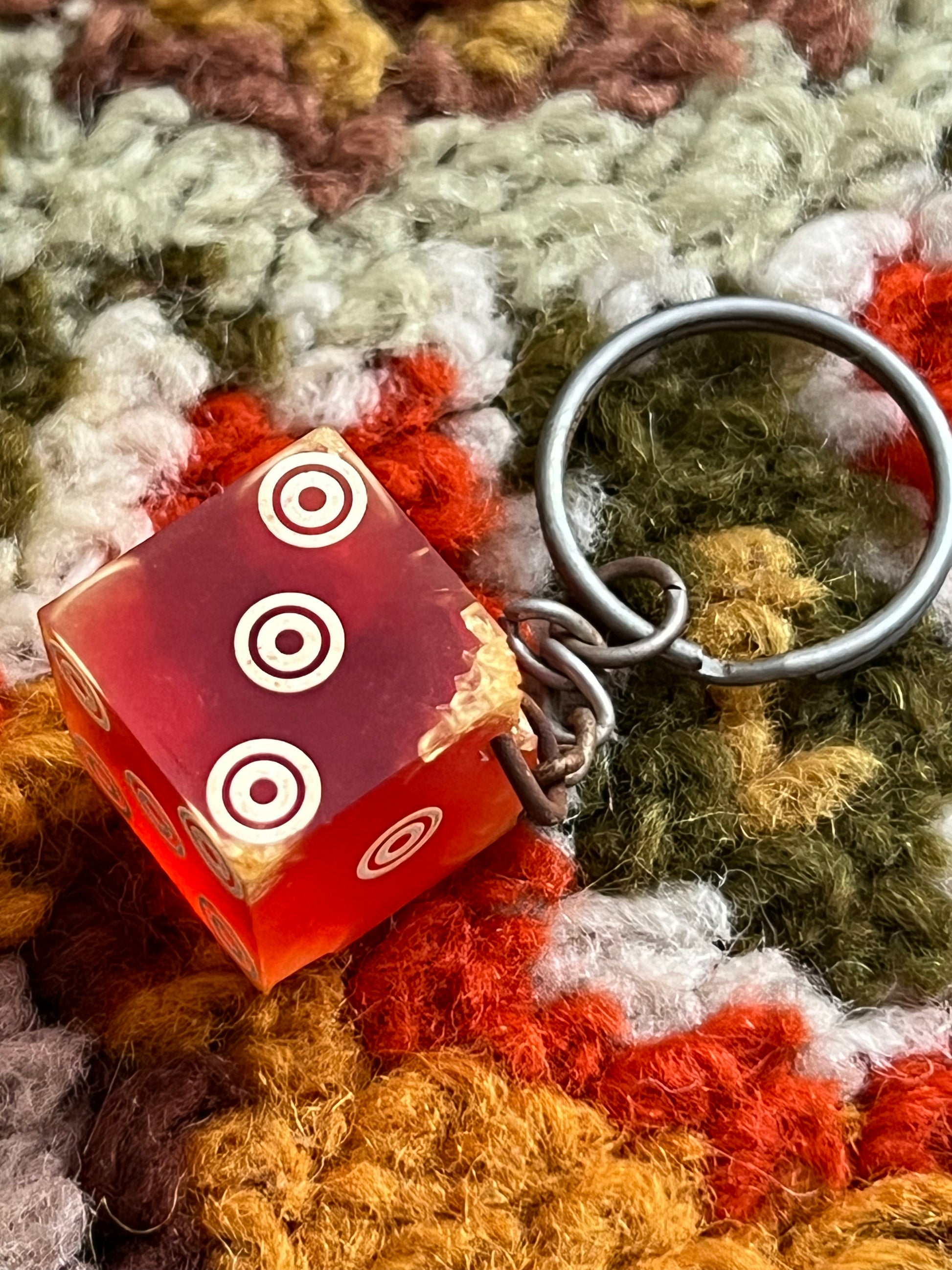 Handmade Vintage Red Casino Dice Keychains