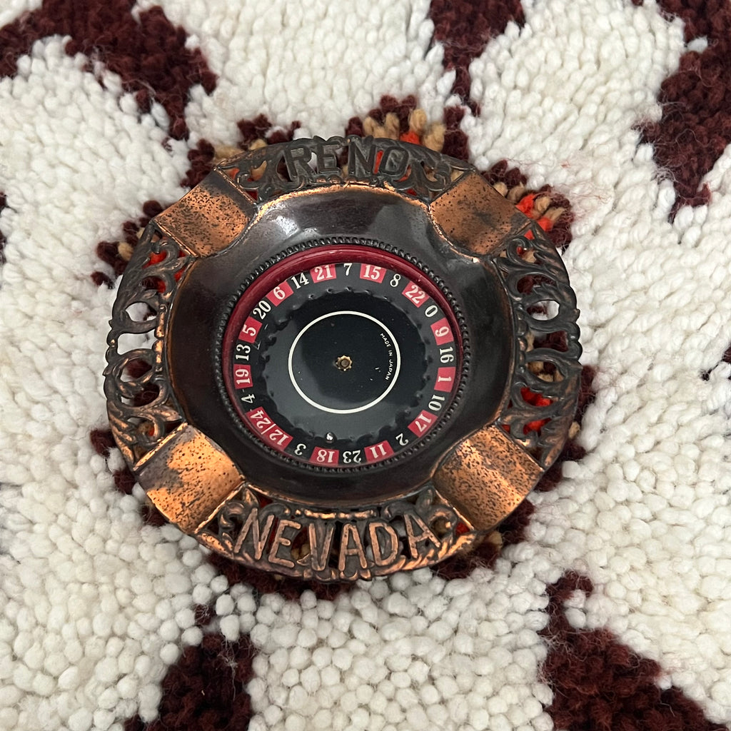 Vintage 1970s Reno Nevada Roulette Copper Ashtray – Made in Japan